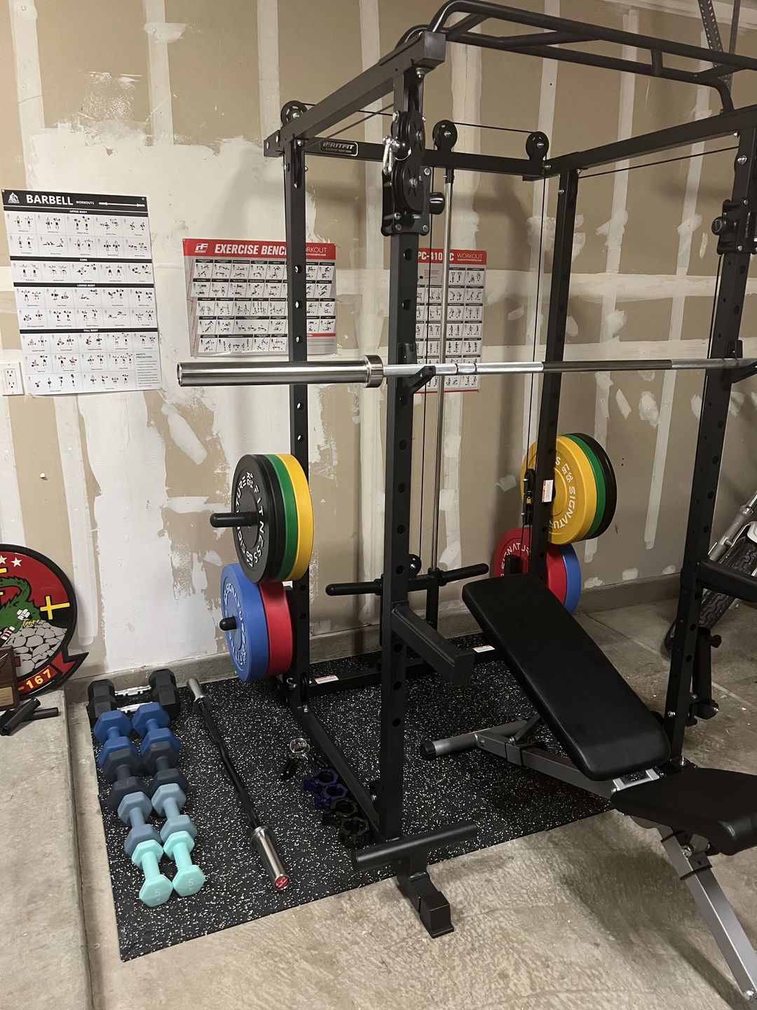 Customer photo review of RitFit Rubber Flooring Gym Mats Interlocking Tiles 0.25'' Thickness
