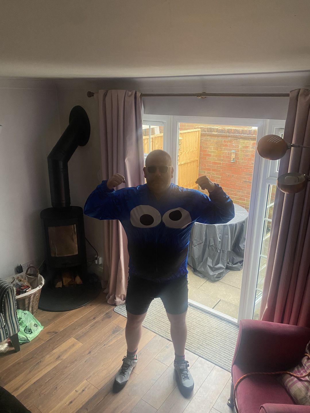 Customer photo review of Cookie Monster - Ride, Bike, Eat Cookie! Cycling Jersey