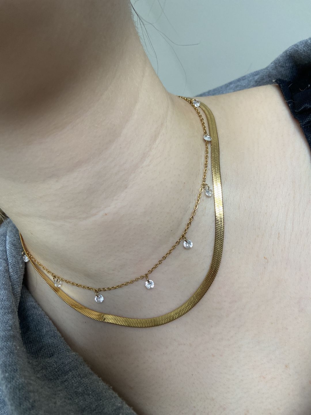 Customer photo review of Snake Skin Kette | 18K vergoldet