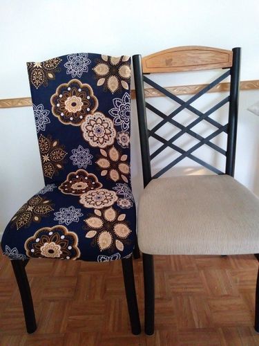 Customer photo review of Stretchable Chair Covers, Decent Blue