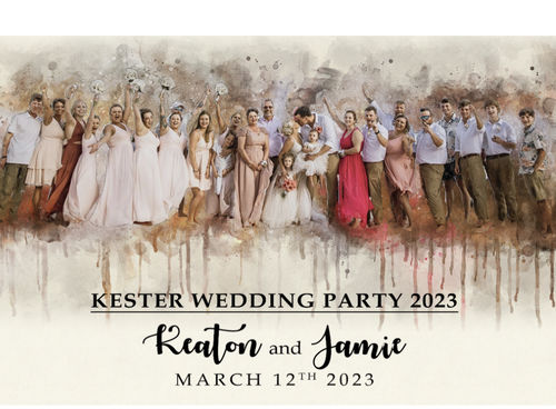Customer photo review of Family Watercolor Portrait Sign