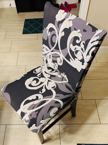 Customer photo review of Stretchable Chair Covers, Premium Black