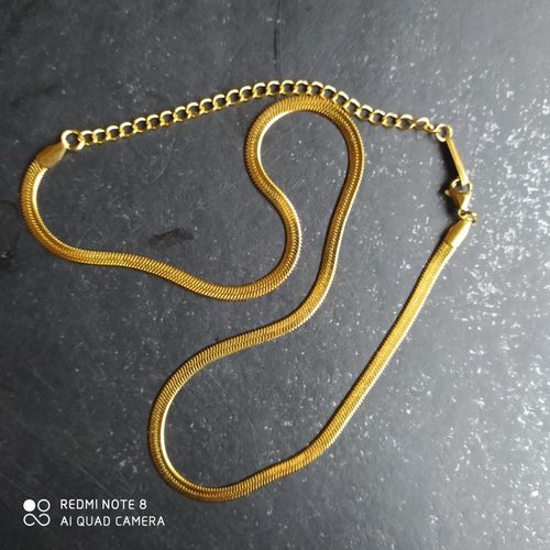 Customer photo review of 18k Gold Herringbone Necklace Bracelet Anklet