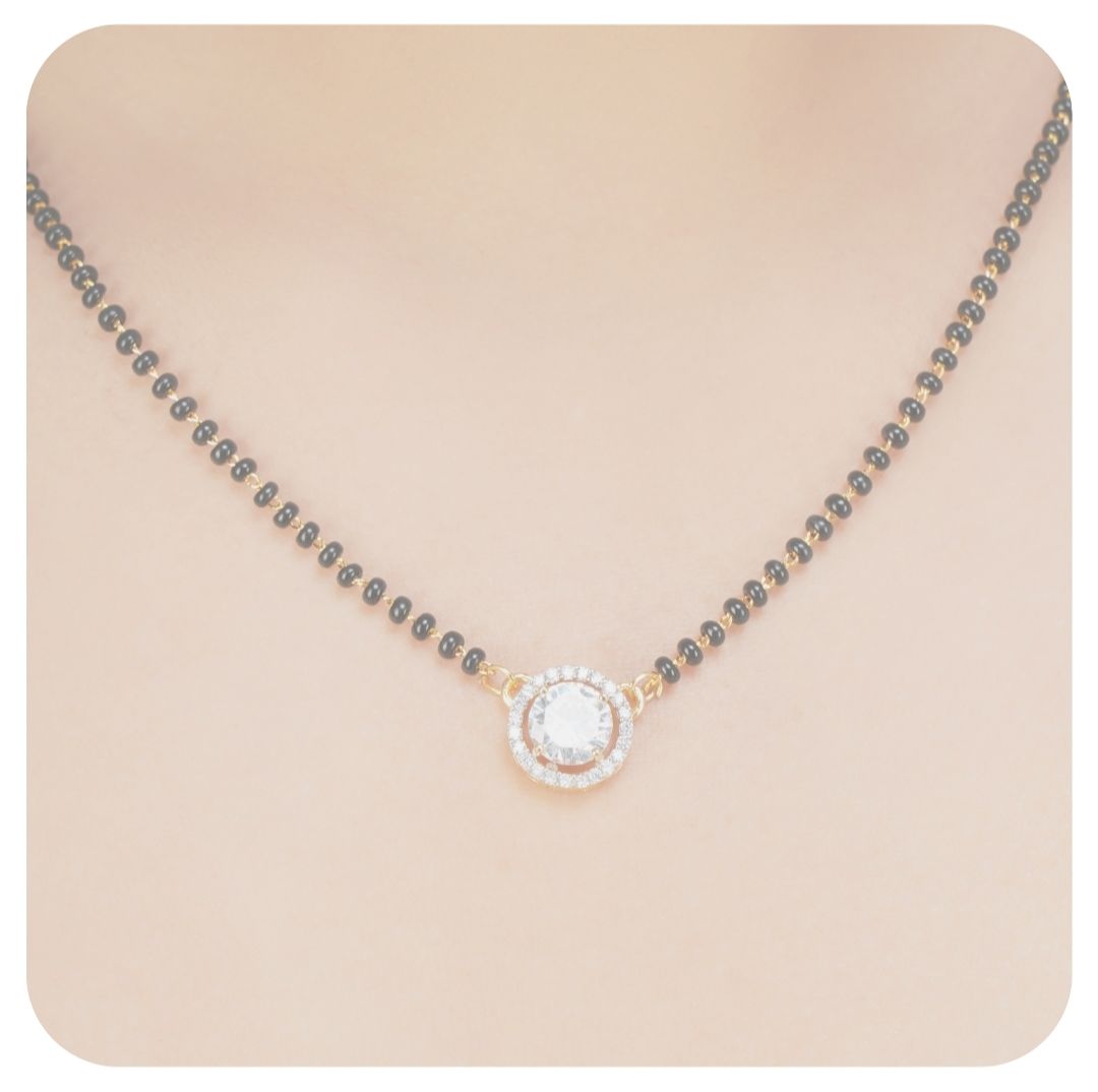Customer photo review of MANGLAL SUTRA ROUND ZIRCON SET