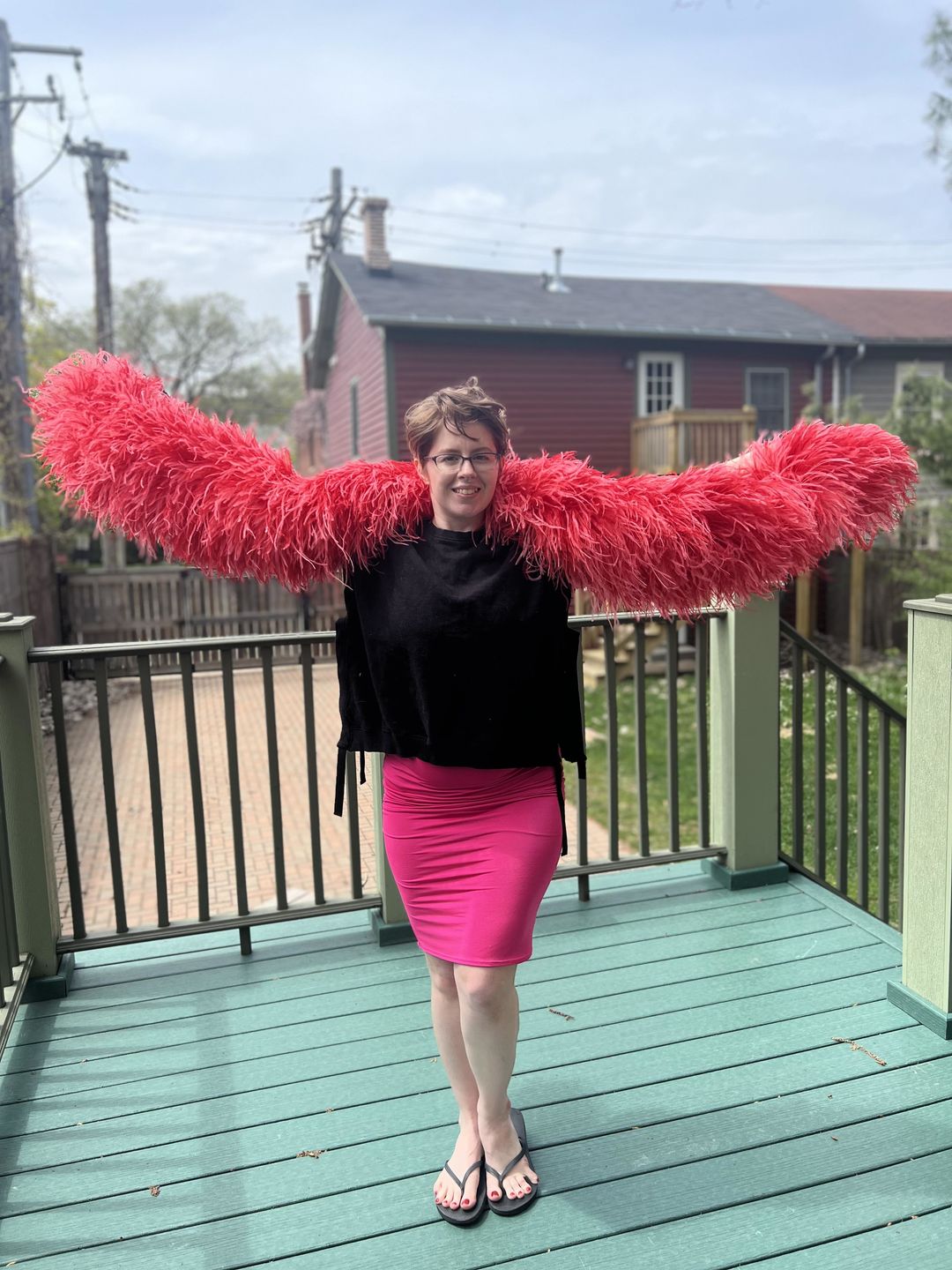 Customer photo review of Ostrich Multi Color Boa