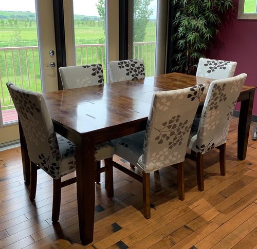 Customer photo review of Stretchable Chair Covers, Petal Grey