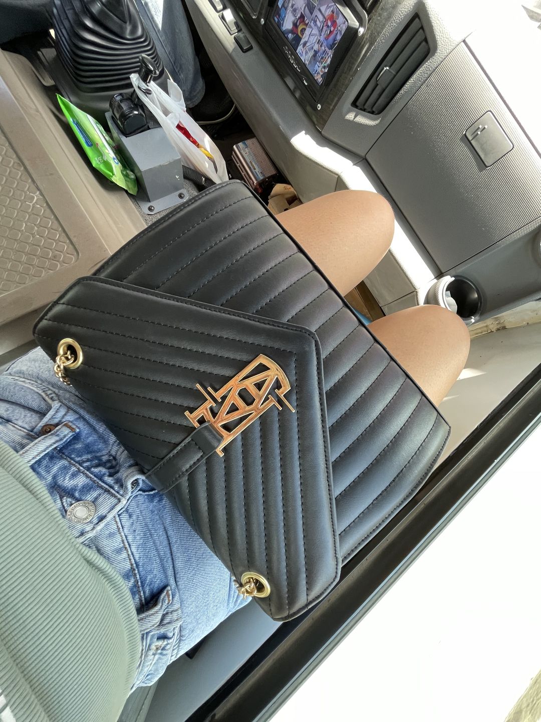 Customer photo review of MADRID LEATHER ENVELOPE BAG