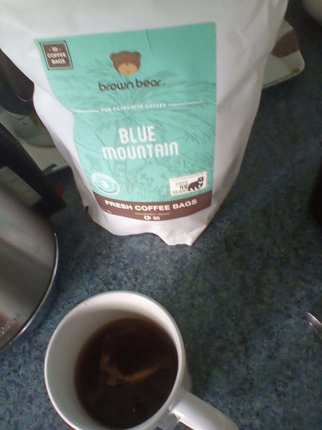 Customer photo review of Blue Mountain Coffee Bags, Strength 3, Medium Roast