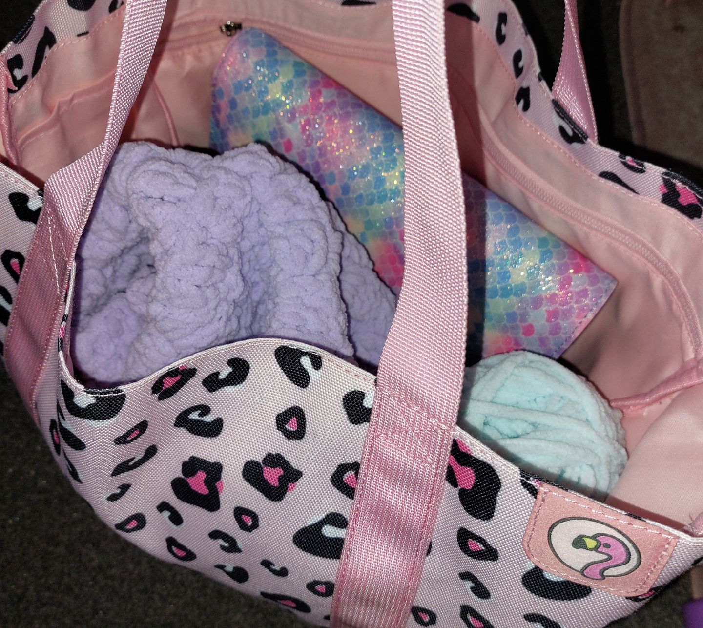 Customer photo review of Pink Leopard Tote Bag
