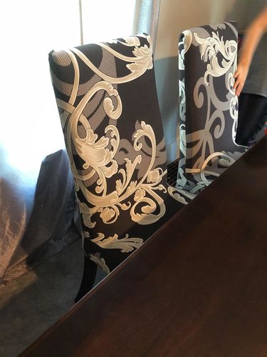 Customer photo review of Stretchable Chair Covers, Premium Black