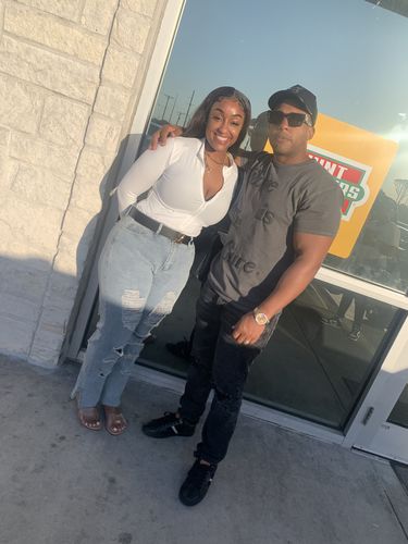 Customer photo review of Distressed Side-Slit Jeans