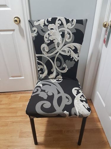 Customer photo review of Stretchable Chair Covers, Premium Black