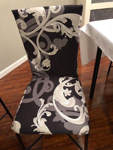 Customer photo review of Stretchable Chair Covers, Premium Black