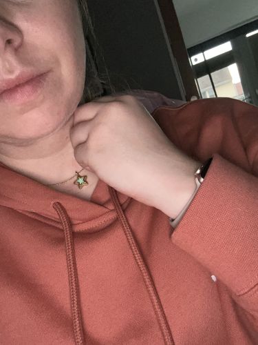 Customer photo review of Starstruck Opal Gold Necklace