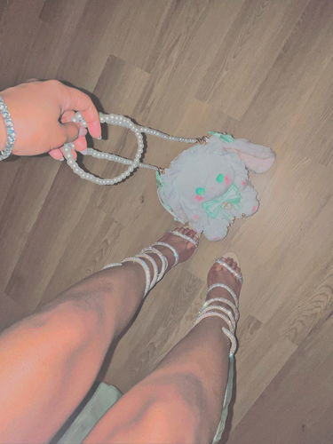 Customer photo review of Lolita Bunny Bag with Crossbody Pearl Straps