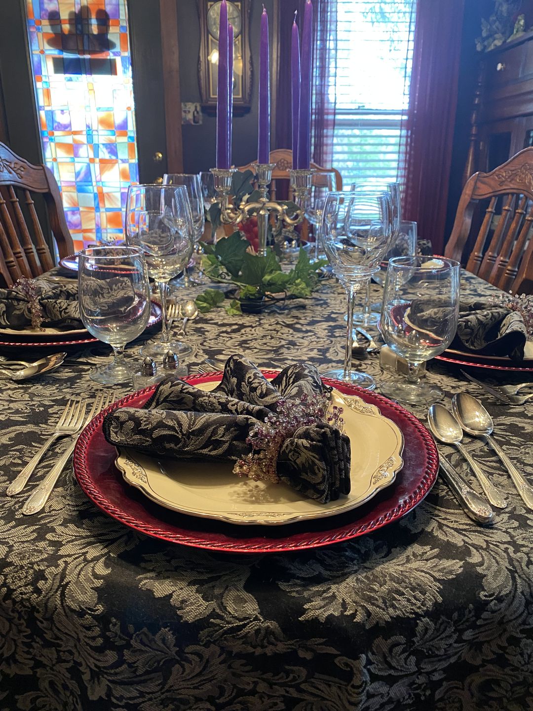 Customer photo review of Beaded Shag Napkin RingSet of 4Color: Purple