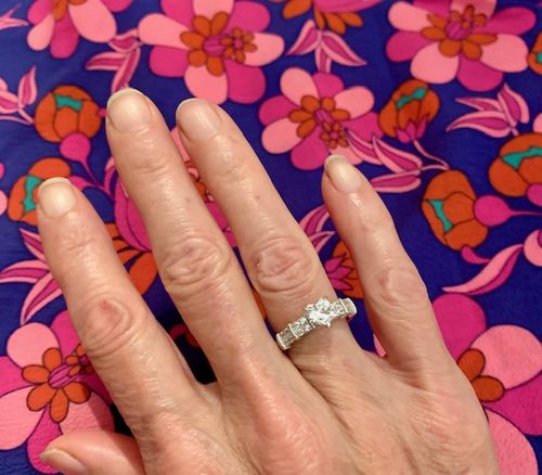 Customer photo review of Solitaire Heart 0.7ct Heart CZ Ring in Sterling Silver