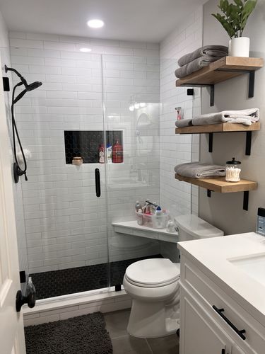 Customer photo review of Rustic Shelves with Brackets