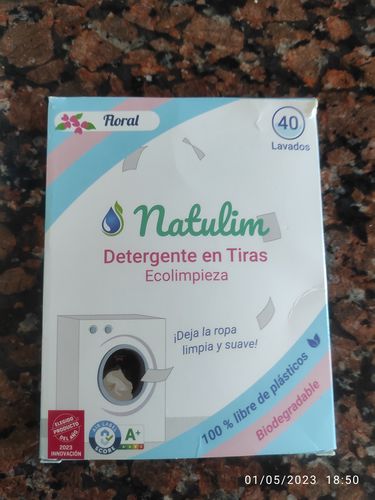 Customer photo review of Eco-Tiras de Detergente 40 lavados Natulim