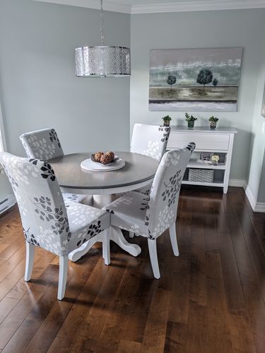 Customer photo review of Stretchable Chair Covers, Petal Grey