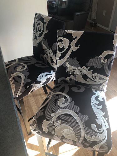Customer photo review of Stretchable Chair Covers, Premium Black