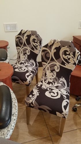 Customer photo review of Stretchable Chair Covers, Premium Black