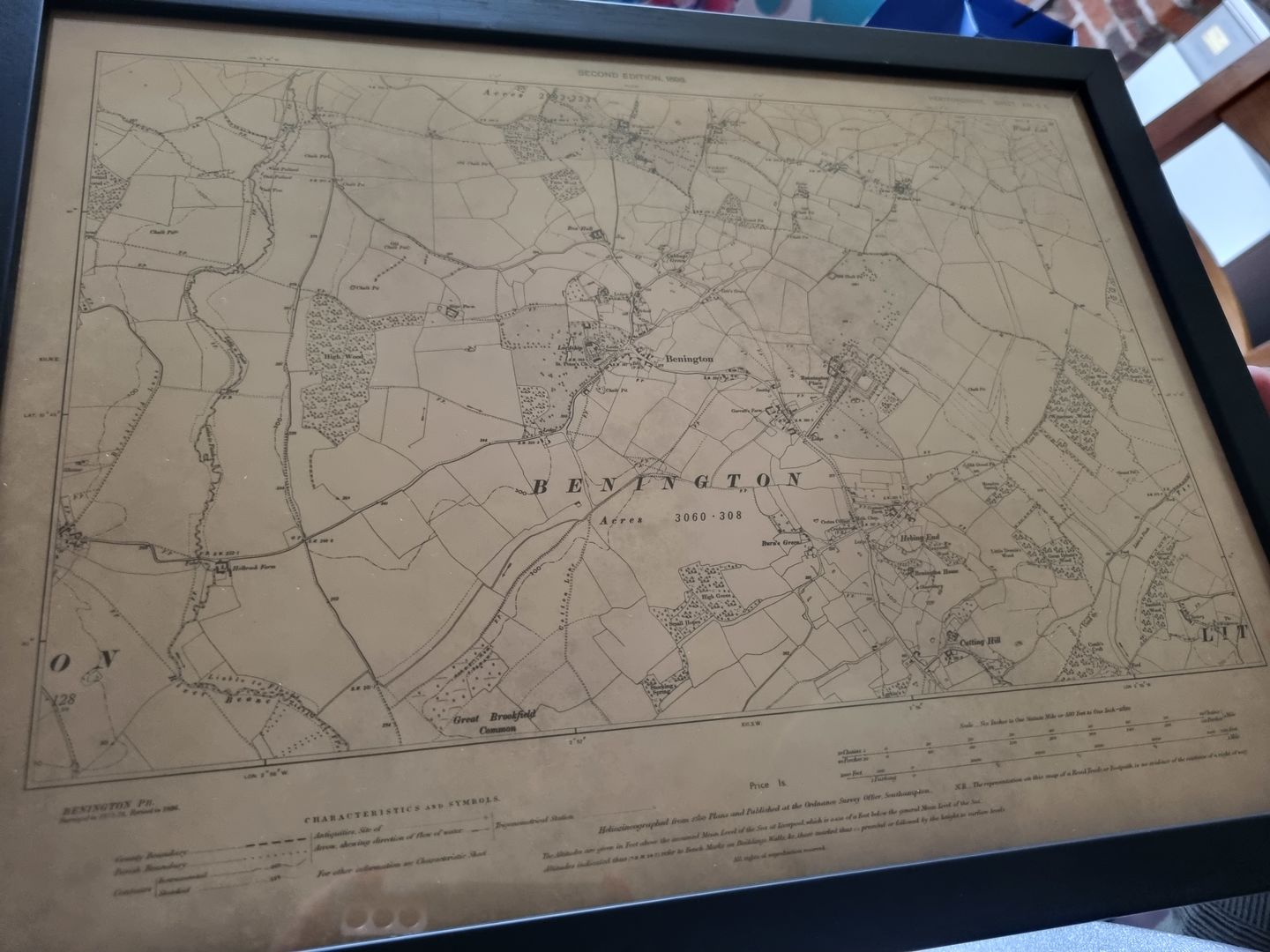 Customer photo review of Personalised Old Map - Make Your Own 1800s and 1900s Ordnance Survey Postcode Map