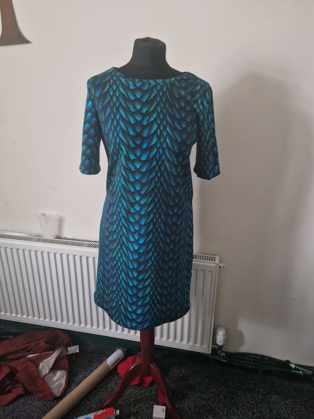 Customer photo review of Dragon Scales French Terry Fabric