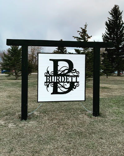 Customer photo review of Metal Split Letter Monogram | Custom Metal Monogram Signs