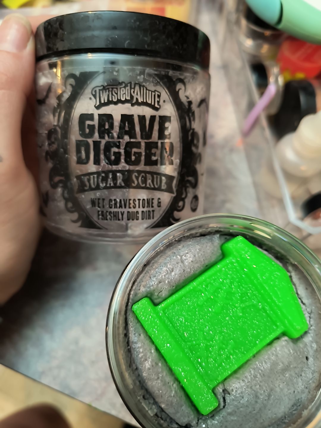 Customer photo review of Grave Digger Sugar Scrub (Wet Gravestone & Dirt)