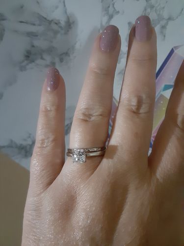 Customer photo review of Solitaire 1.25ct Cushion CZ Ring in Sterling Silver