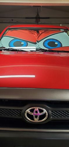 Customer photo review of Seriously Angry Cartoon Eyes Custom Car Windshield Sunshades