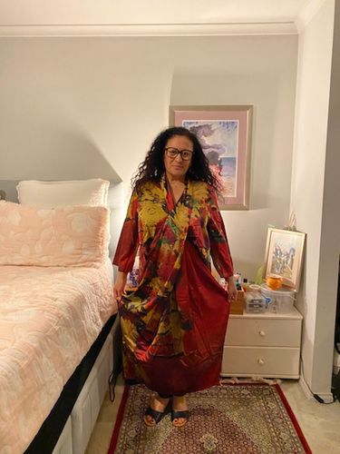 Customer photo review of Plus Size -Drape Floral Vintage Women Retro Maxi Dress