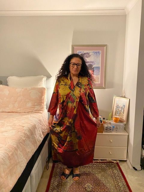 Customer photo review of Plus Size -Drape Floral Vintage Women Retro Maxi Dress