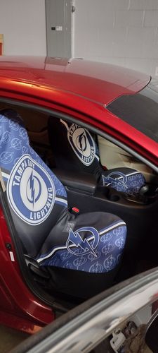 Customer photo review of Tampa Bay Lightning Car Back Seat Cover Custom Car Accessories For Fans
