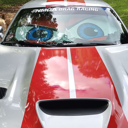 Customer photo review of Seriously Angry Cartoon Eyes Custom Car Windshield Sunshades