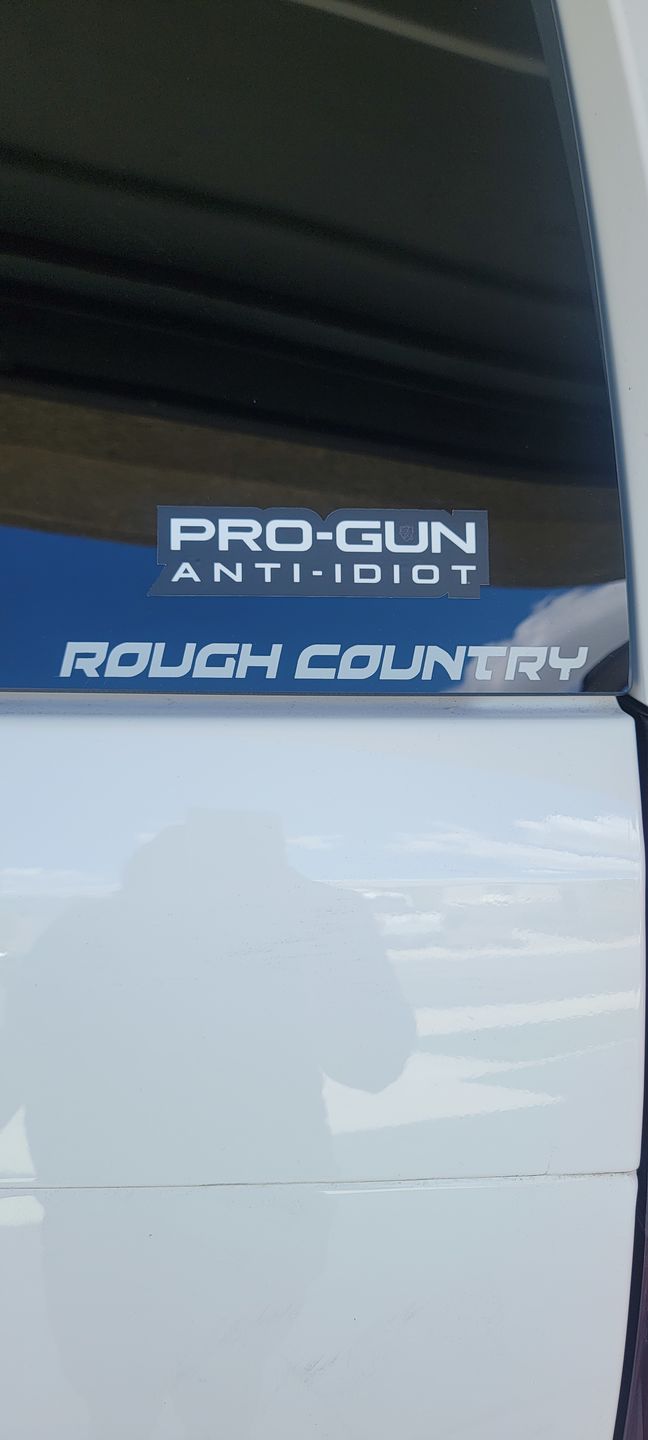 Customer photo review of Pro Gun Anti Idiot Decal