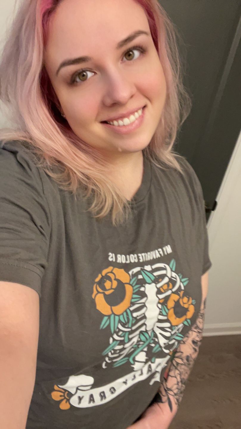 Customer photo review of my favorite color is morally gray t-shirt