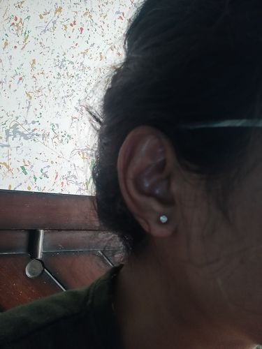 Customer photo review of Rose Gold Dreamy Crush Earrings