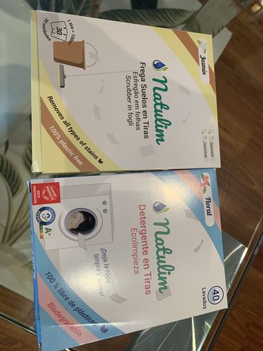 Customer photo review of Eco-Tiras de Detergente 40 lavados Natulim