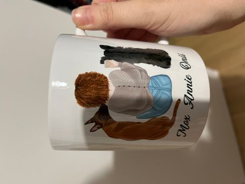 Customer photo review of Mug Personnalisé - Femme et Animaux - Chien Chat et Lapin