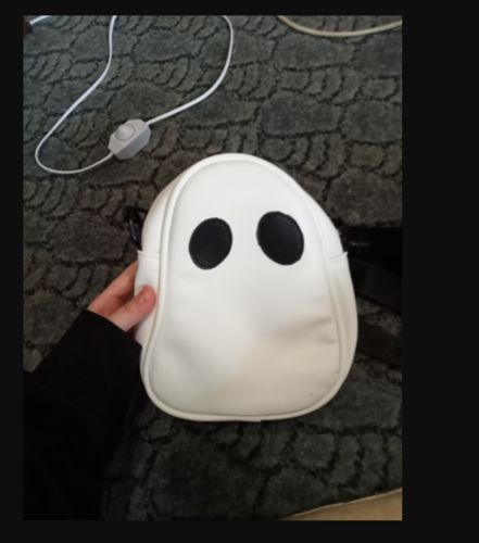Customer photo review of Black and White PU Fake Leather Ghost Bag