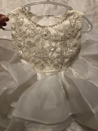 Customer photo review of Baptism Dresses Baby Girl Summer White Beadwork Flower Girl Dress Girls Pageant Dresses