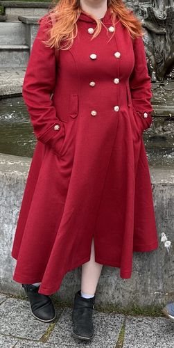 Customer photo review of Womens's hooded Military coat in Red 0705#
