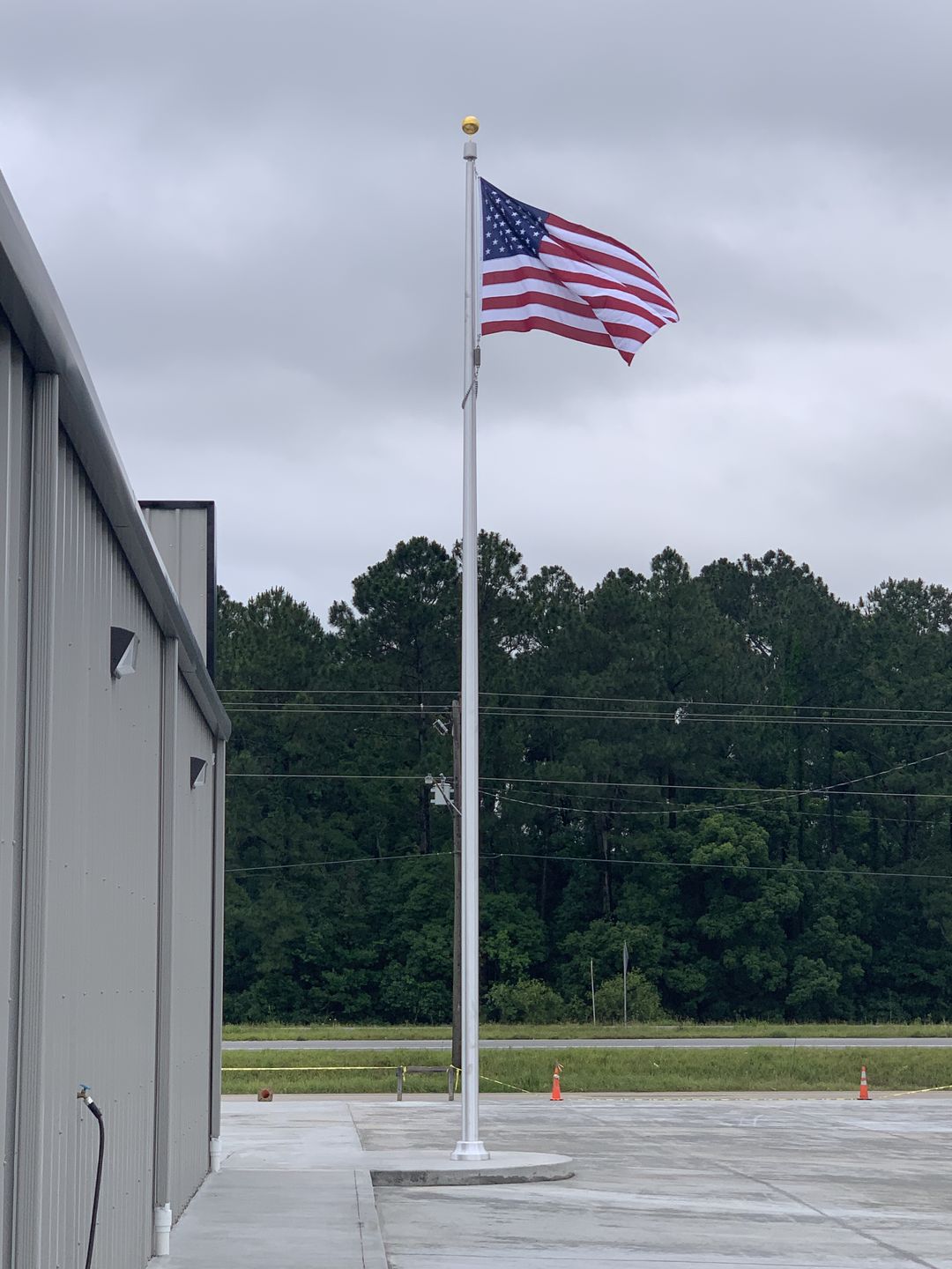 Customer photo review of 35 ft. Commercial Flagpole with Internal Cable Halyard, Rated At 117 mph