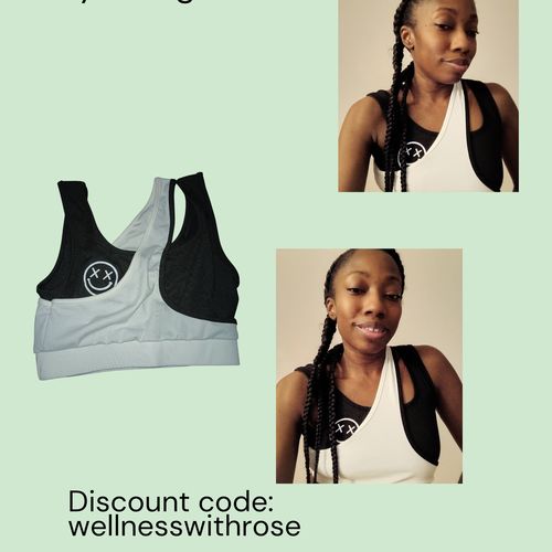 Customer photo review of Salty Savage Ladies OG Smile Two Tone Asymmetrical Tank | Black/White