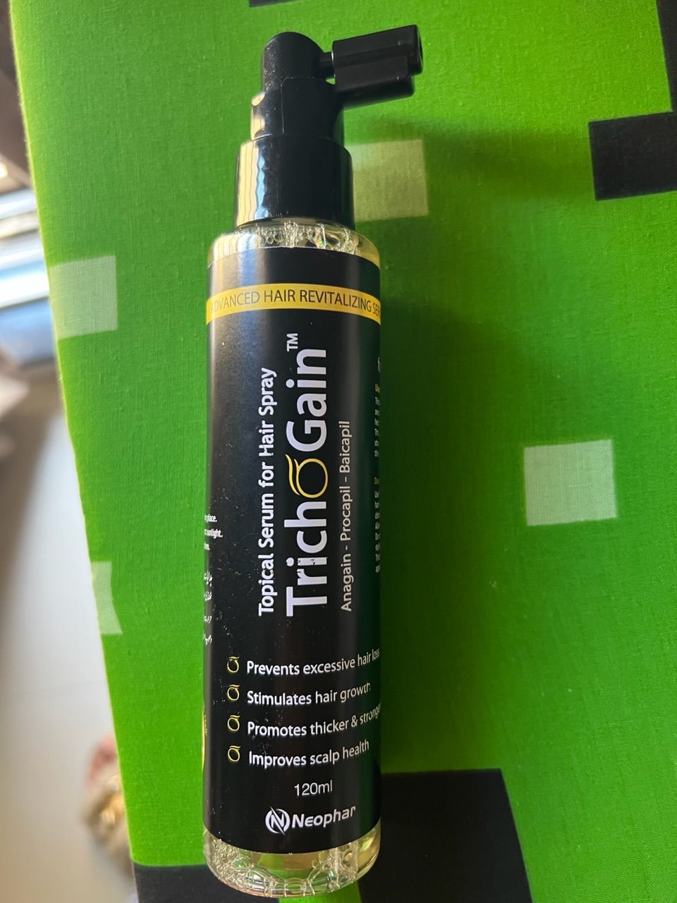 Customer photo review of Trichogain Spray For Hair Growth