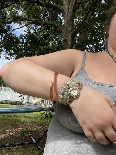 Customer photo review of Copper All Up on Me Bangle