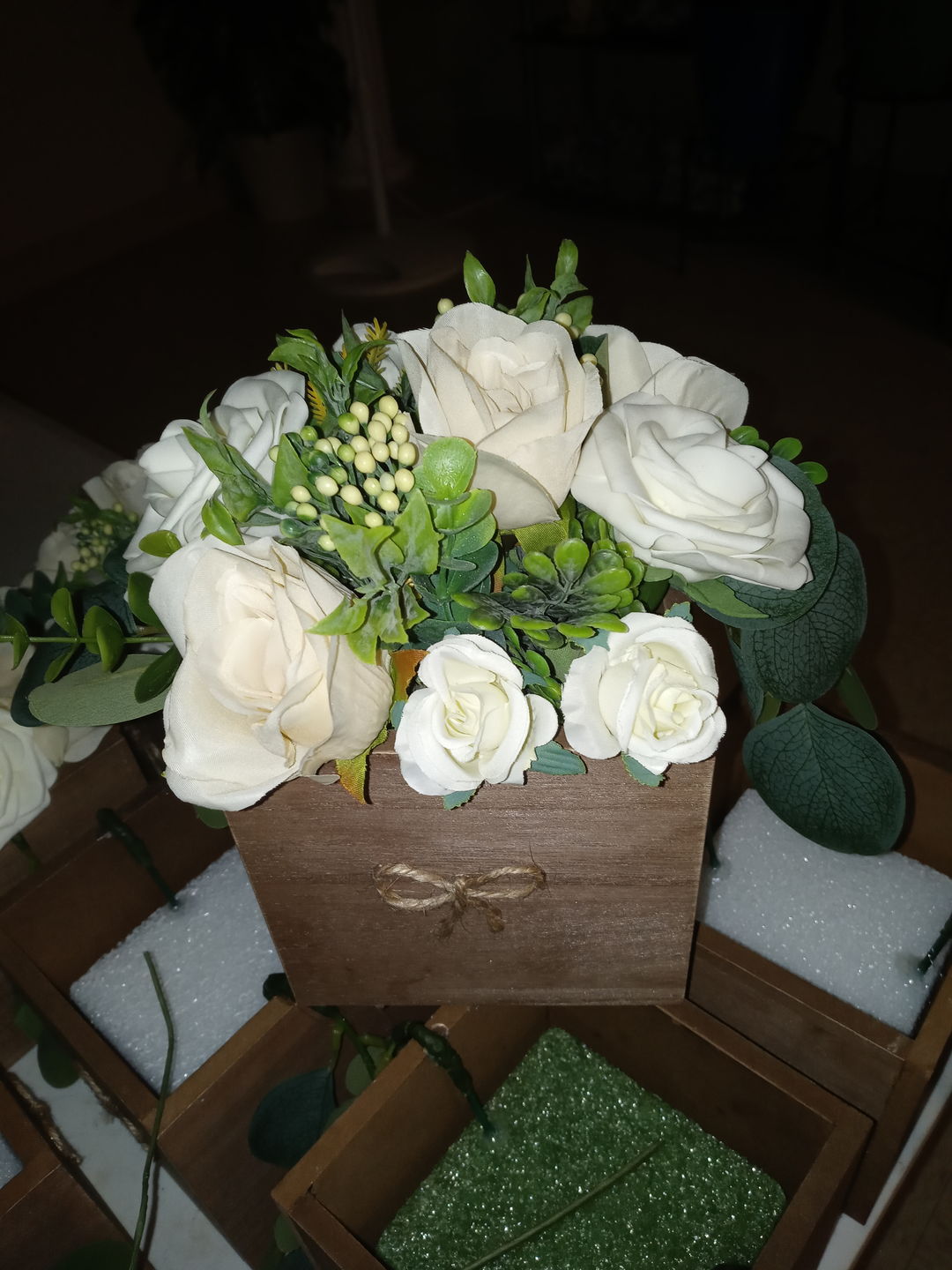 Customer photo review of Bulk 12" Eucalyptus Roses Bush Artificial Flowers Wholesale