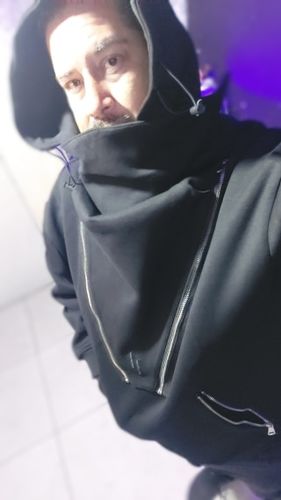 Customer photo review of BXB Dark Quad Zipped Utility Hoodie